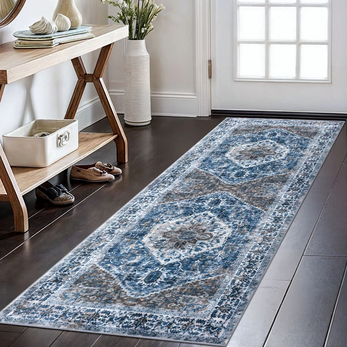 Jodhveer Area Rug Washable Rug Non-Slip Backing Indoor Rugs