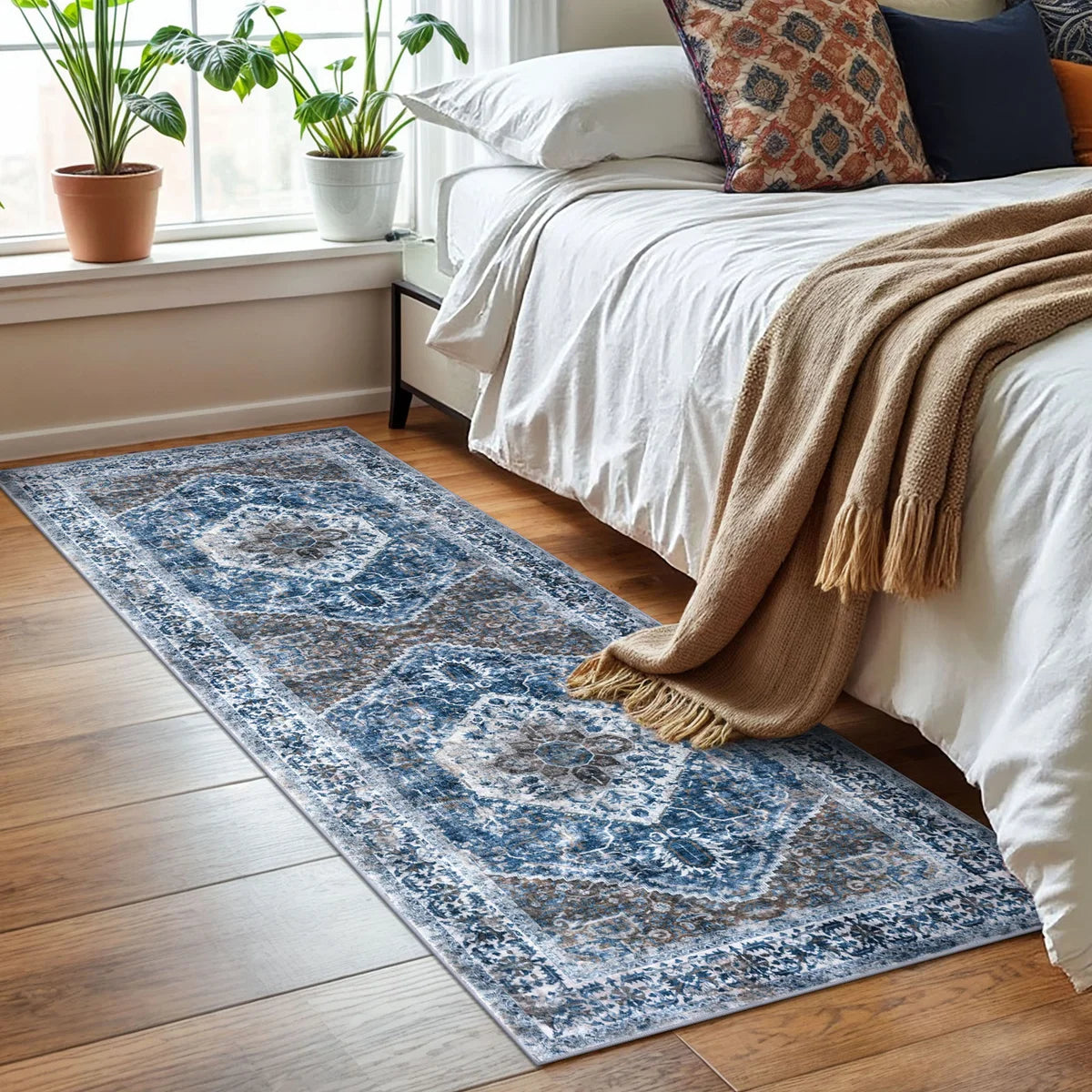 Jodhveer Area Rug Washable Rug Non-Slip Backing Indoor Rugs