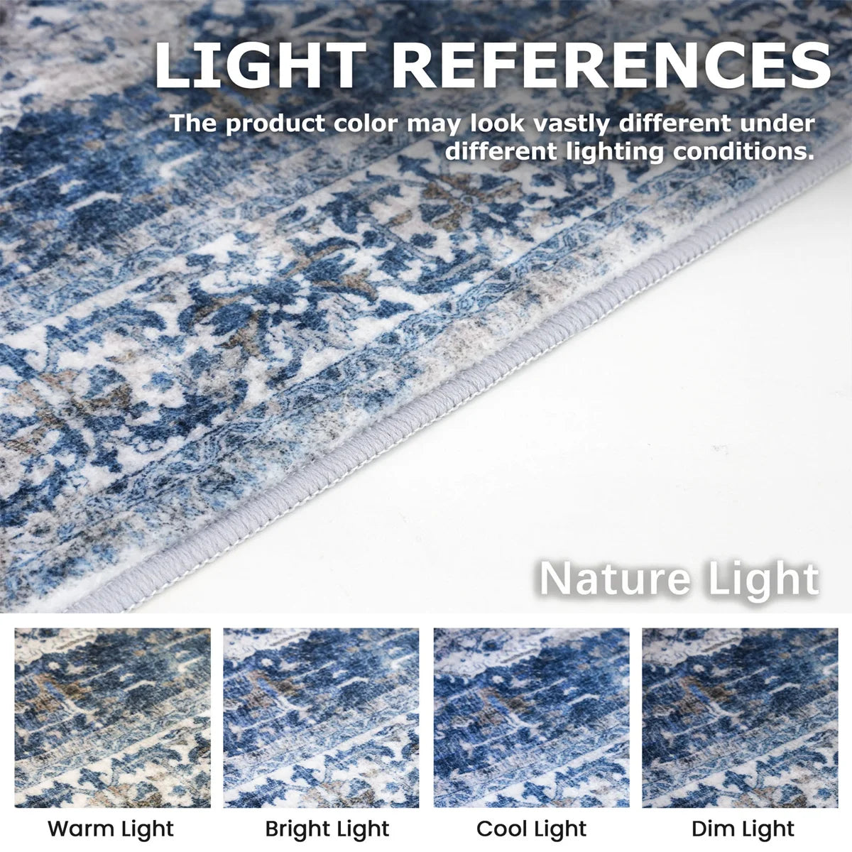 Jodhveer Area Rug Washable Rug Non-Slip Backing Indoor Rugs